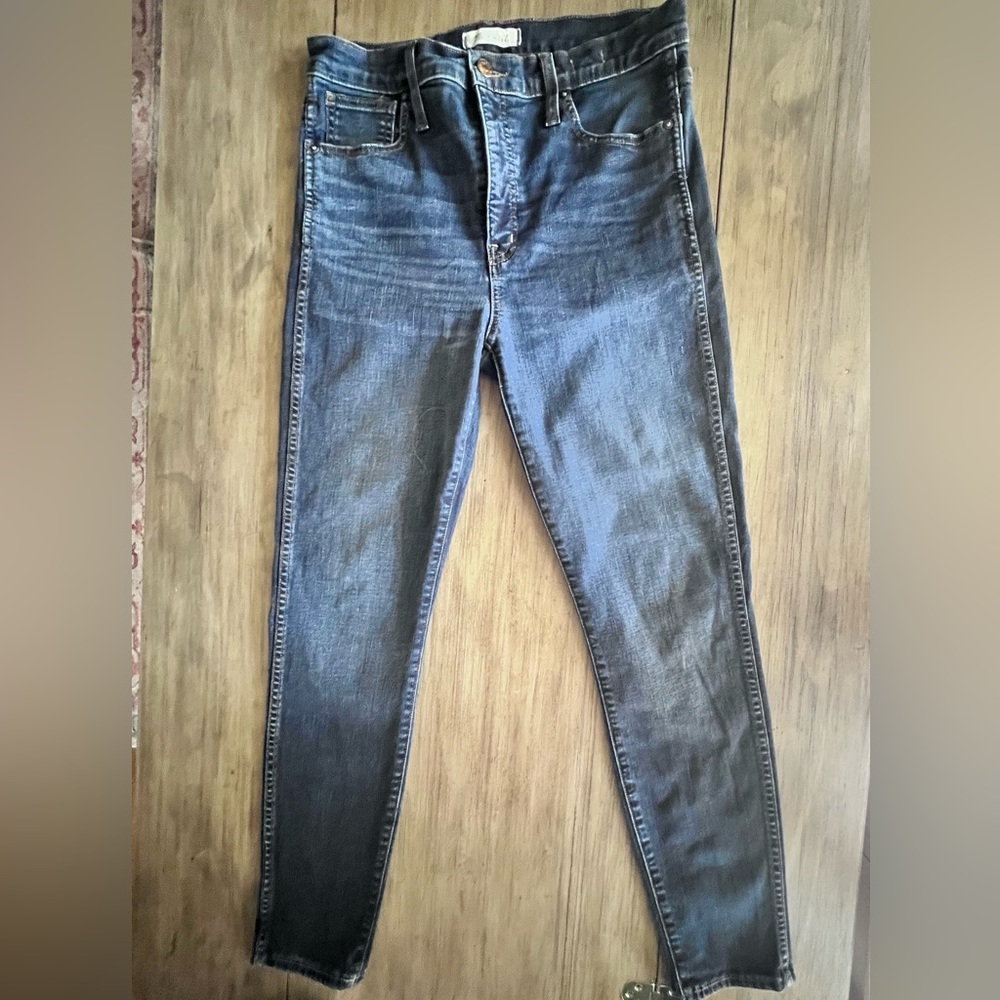 Madewell 10” High-Rise Skinny Jeans Size 30 Dark Wash Stretch Denim Comfort